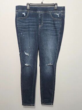 NWT Torrid Pull On Lean Jeans Sz 2R Distress Skinny Stretch Super Soft High Rise